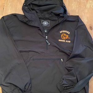 Size XL hooded windbreaker 1/4 zip pullover